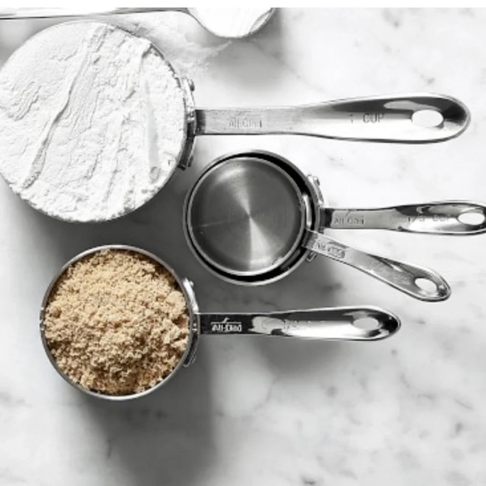NWT ALL CLAD Stainless Steel Measuring Cup Set 4 Piece Cookware